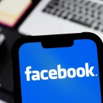 facebook logo on phone